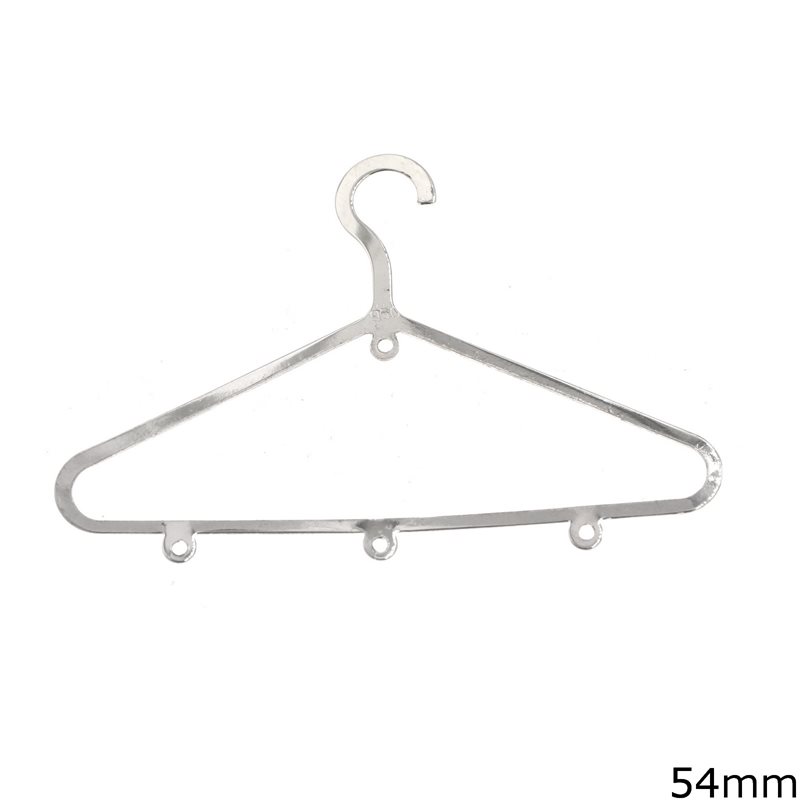 Silver 925 Safety Pin Hanger with 3 Hoops 54mm