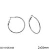 Stainless Steel Hoop Earrings 2mm