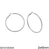 Stainless Steel Hoop Earrings 2mm