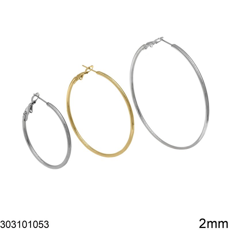 Stainless Steel Hoop Earrings 2mm