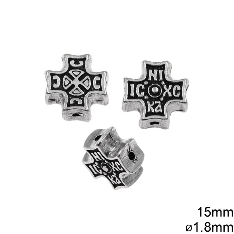 Casting Cross Bead 15mm with 1.8mm hole