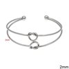 Stainless Steel Double Wire Bracelet 2mm with Knots