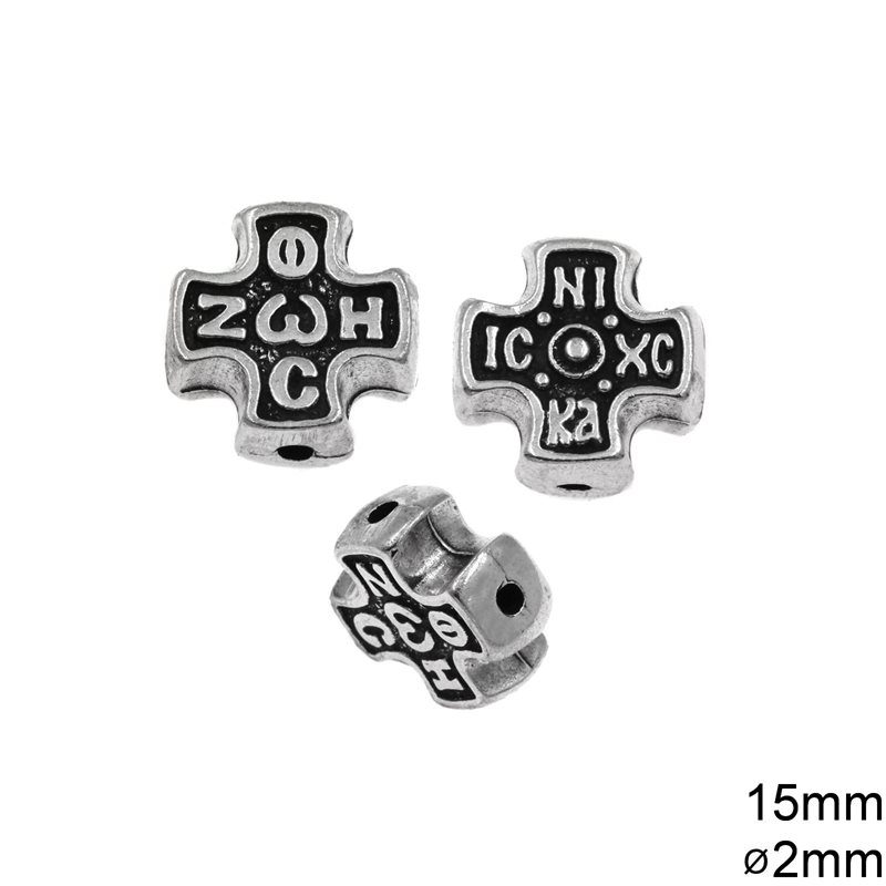Casting Cross Bead 15mm with 2mm hole