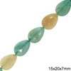 Jade Faceted Pearshaped Beads 15x20mm