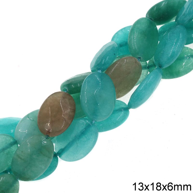 Χάνδρες Jade Οβάλ Ταγιέ 13x18mm