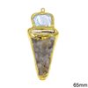 Triangle Pendant Freshwater Pearl and Agate 65mm