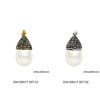 Semi Precious Egg Shape Pendant with Shamballa and Marcasite 28mm