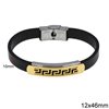 Stainless Steel Bracelet with Leather Cord 10mm & Buckle with Meander 12x46mm