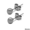 Silver 925 Stud Earrings with Ball 6mm