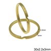 Brass Split Ring Rounded Wire 30x2.2x3mm