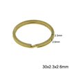 Brass Split Ring Flat Wire 30x2.3x2.6mm