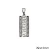 Silver 925 Pendant Outline Style Meander with Zircon 22x10mm