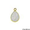 Silver 925 Bezel Pearshaped Pendant with Semi Precious Stone 13x18mm