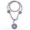 Necklace with Lava Elements and Wooden Beads 