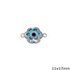 Silver 925 Spacer Daisy with Evil Eye 11x17mm