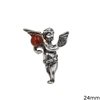 Silver 925 Pendant Angel with Amber 24mm