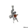 Silver 925 Pendant Fairy with Amber 20mm