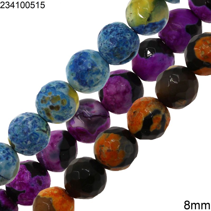 Agate Faceted Beads 8mm