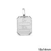 Silver 925 Pendant Tag for Blood Type 18x14mm