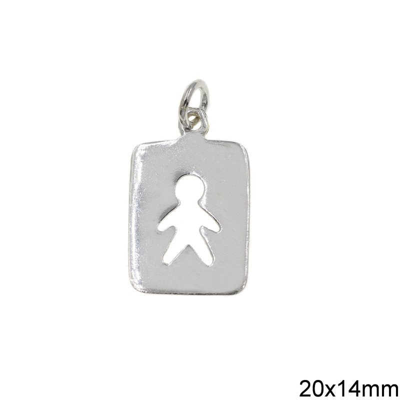 Silver 925 Pendant with Boy 20x14mm
