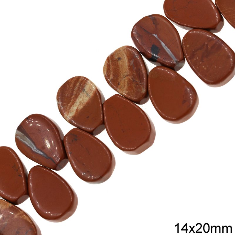 Jasper Pearshape Beads 14x20mm