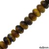 Tiger Eye Rondelle Beads 4x8mm