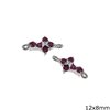 Silver 925  Spacer Cross with Stones 12x8mm