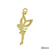 Silver  925 Pendant Fairy 35mm Gold plated