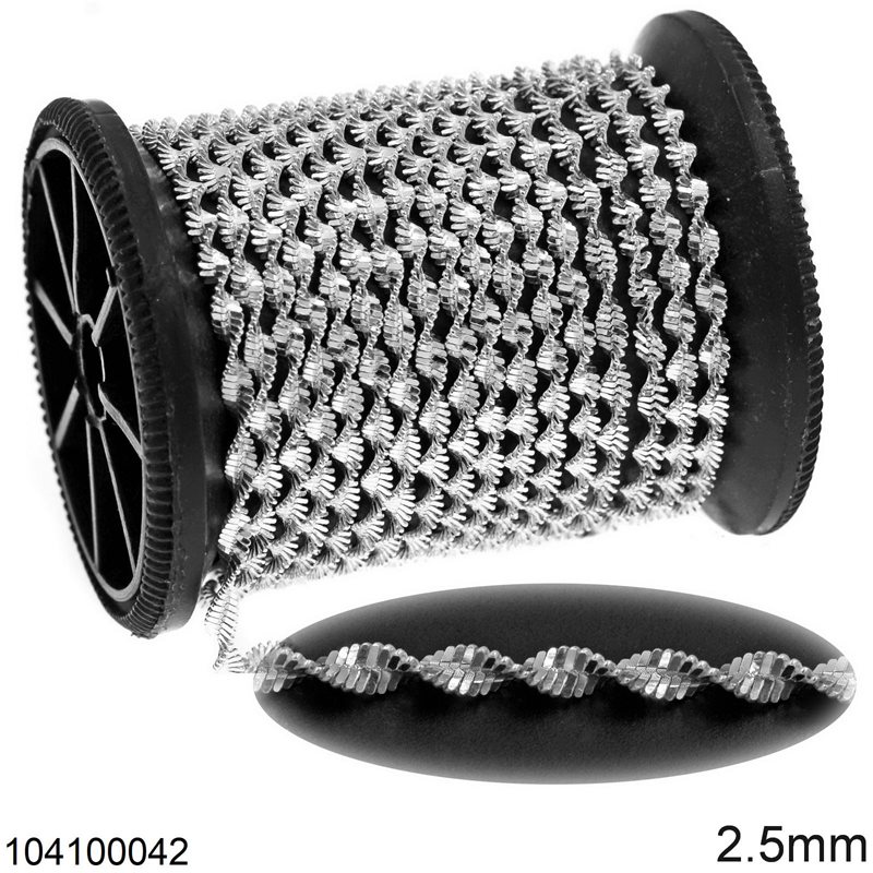 Silver 925 Singapore Diamond Cut Chain 2.5mm