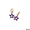 Silver 925 Pendant Star with Enamel 6mm Gold plated