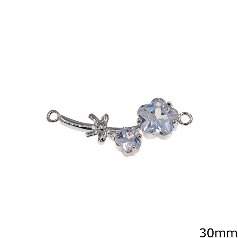 Silver 925 Spacer Daisy with Zircon 30mm