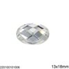 Glass Oval Flat Stone 13x18mm