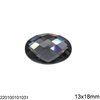 Glass Oval Flat Stone 13x18mm