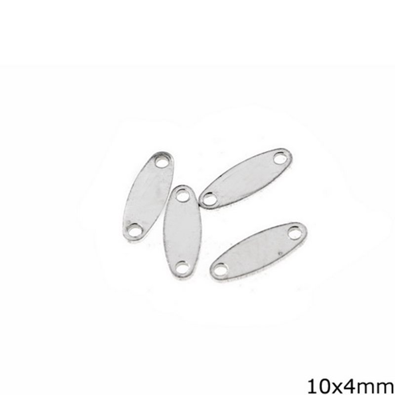 Silver925  Spacer Oval Tag 10x4mm