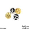 Casting Round Bead with Cross 9x5.5mm and Hole 5x2mm