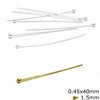 Silver 925  Head Pin 0.45x20-50mm with Ball 1.5mm