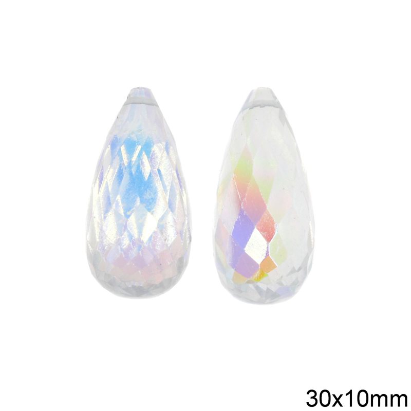Drop Crystal 30x10mm , Crystal AB