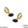 Stainless Steel Hoop Earrings 13mm with Zircon 10mm