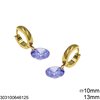 Stainless Steel Hoop Earrings 13mm with Zircon 10mm