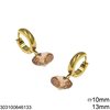 Stainless Steel Hoop Earrings 13mm with Zircon 10mm