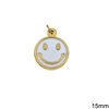 Μενταγιόν Ατσάλινο Emoji Χαμόγελο με Σμάλτο 15mm