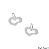 Silver 925 Pendant Outline Style Heart 8x13mm