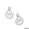 Silver 925 Pendant Outline Style Flat Clam 15mm