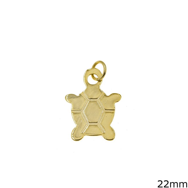 Silver  925 Pendant Outline Style Turtle 22mm