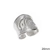 Silver  925 Openable Ring with Dolphins 20mm