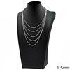 Silver 925 Necklace with  Snake Chains 1.5mm
