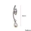 Silver 925 Pearshaped Baroque Pendant with Zircon 7x9mm