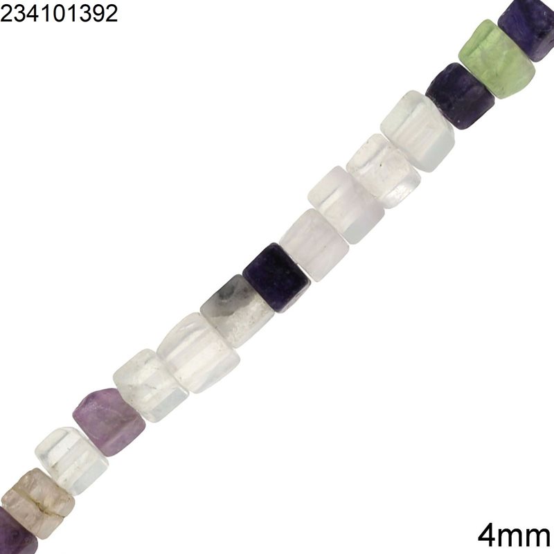 Fluorite Cube Beads 4mm