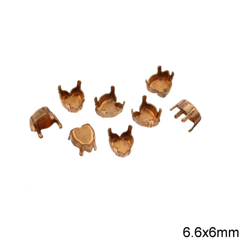 Brass Heart Closed Cup 6.6x6mm