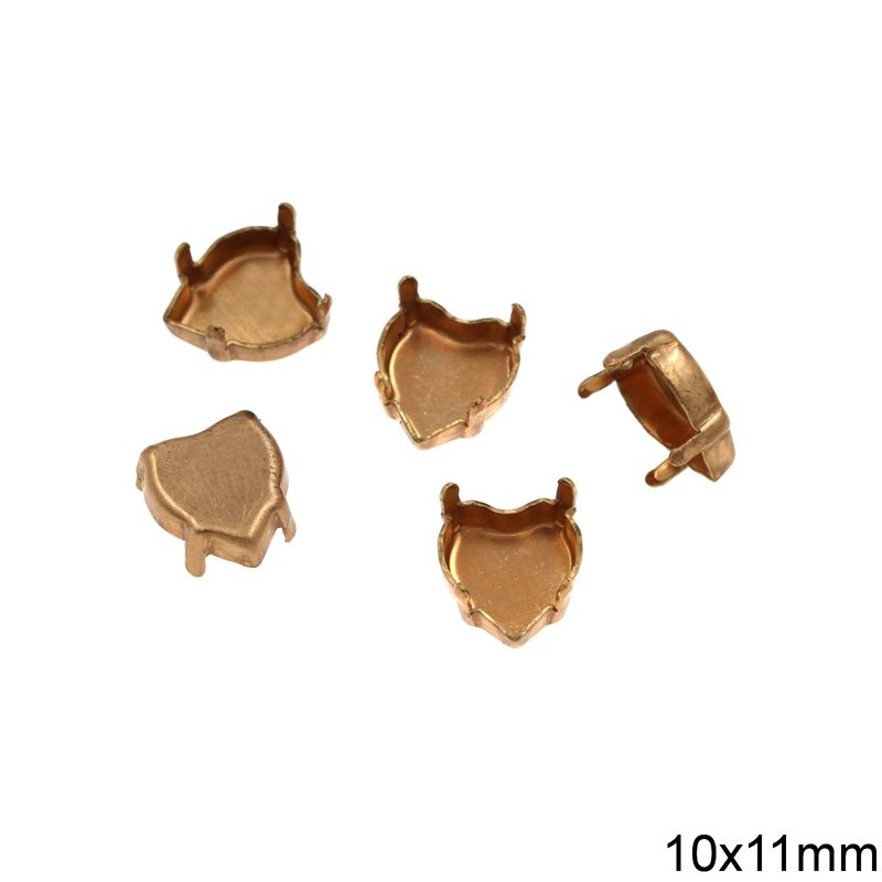 Brass Heart Closed Cup 10x11mm